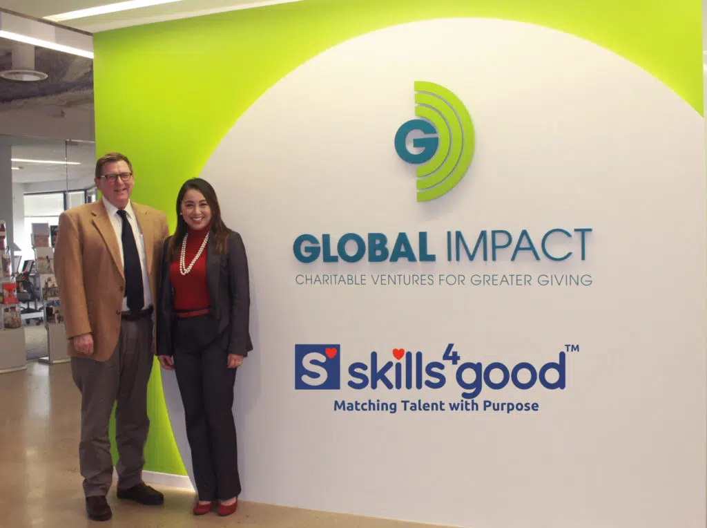 Scott Jackson, president and CEO of Global Impact, and Josephine Yam, CEO and co-founder of Skills4Good.