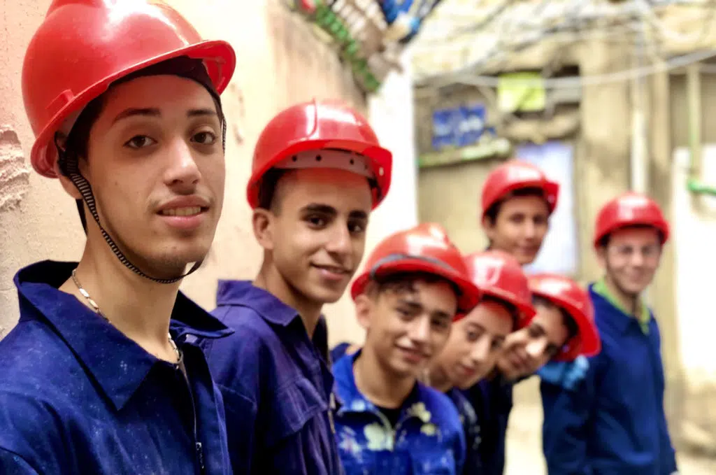 Anera's construction and electrical course grads in Lebanon