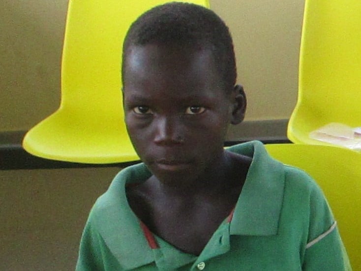 Kwezi just after being rescued for traffickers