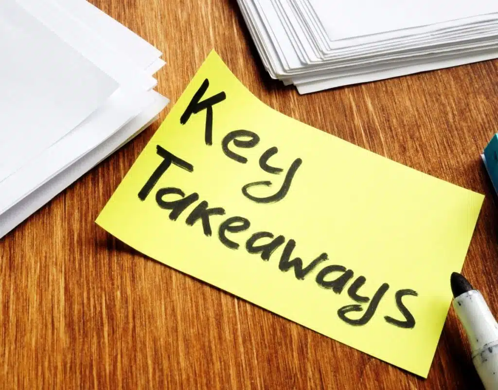 Post-it note that says "Key Takeaways"