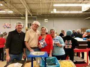 Deanna Neiers with family and friends volunteering at the Schaumburg, Illinois, facility.