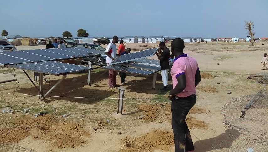 Solar panels are installed in Damboa, Nigeria