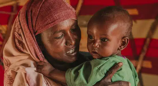 Mother and child in Somalia during drought