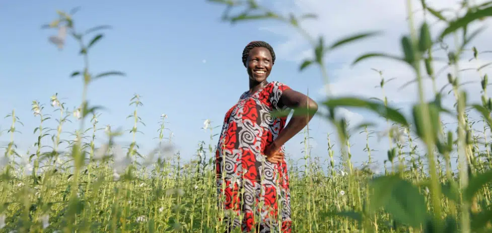 Woman standing in field