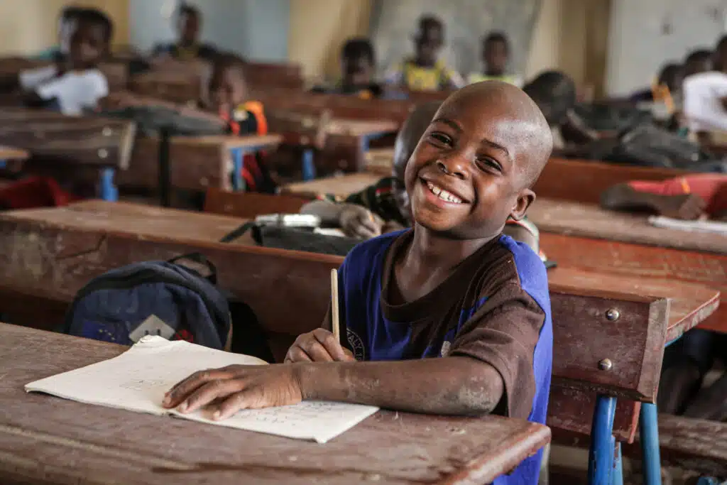 Ousmane*, aged 11, at school, Mopti region, Mali