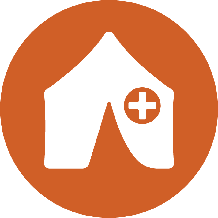 Emergency tent - disaster relief icon