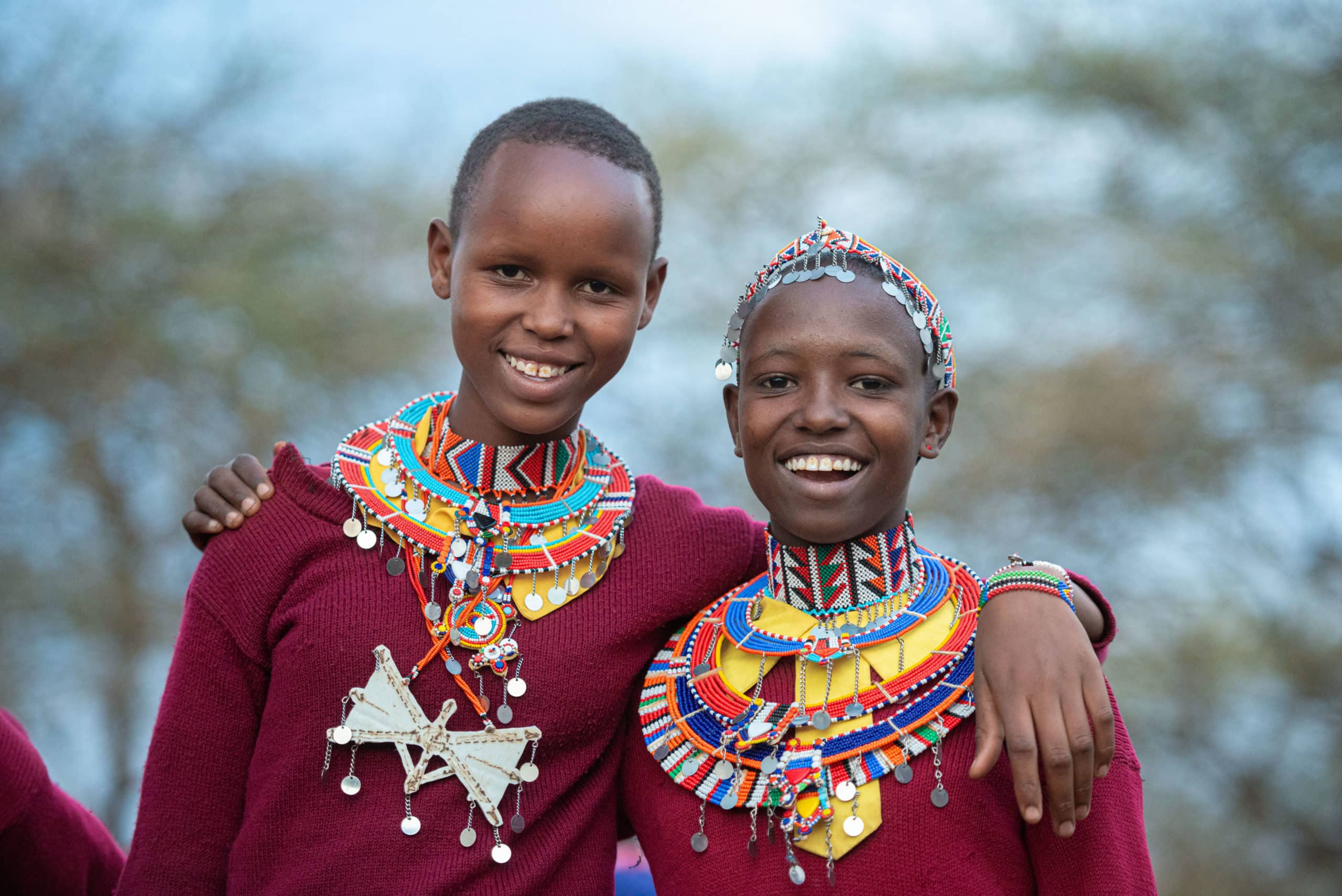 Two girls participating in an Alternative Rites of Passage Ceremony in Kenya.