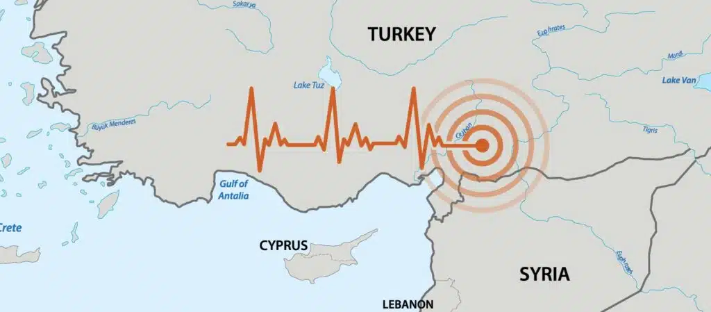 Turkey/Syria earthquake map