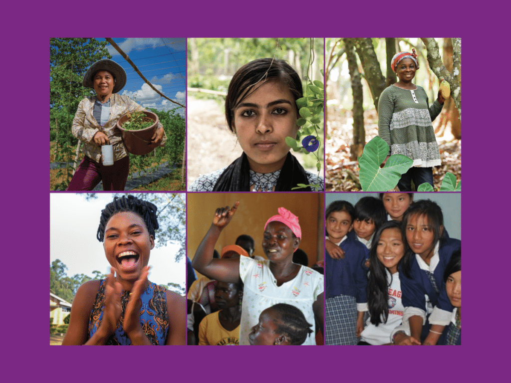 Collage of photos of women and girls around the world