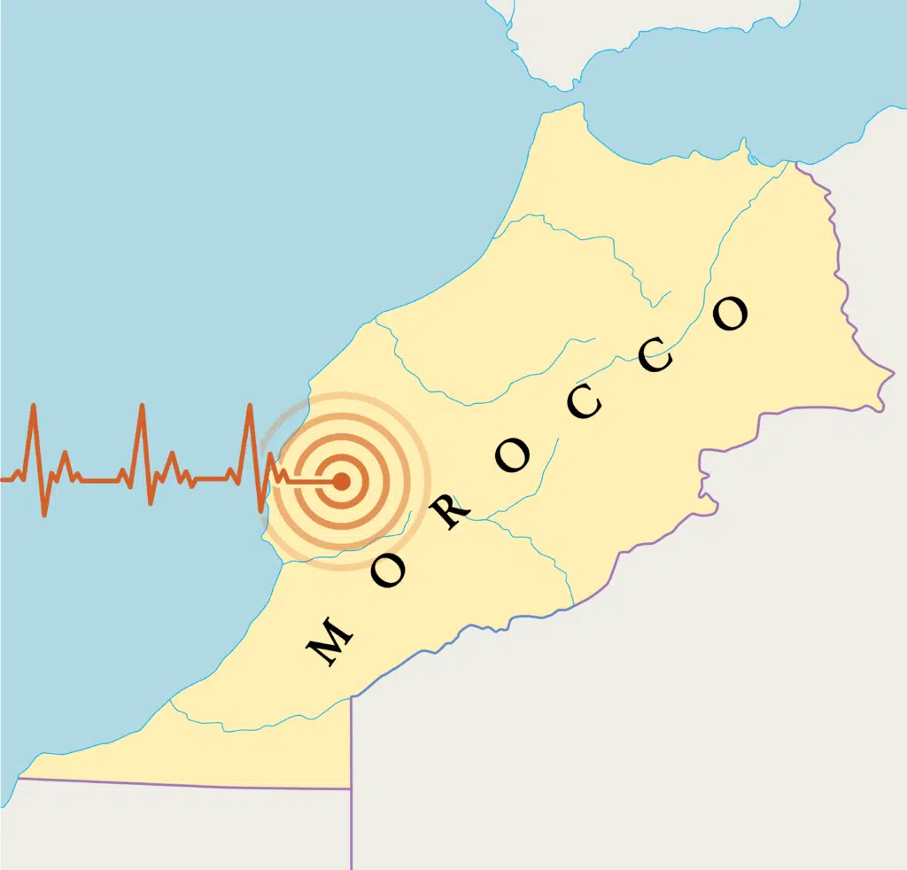 Map of Morocoo and where the earthquake strike was