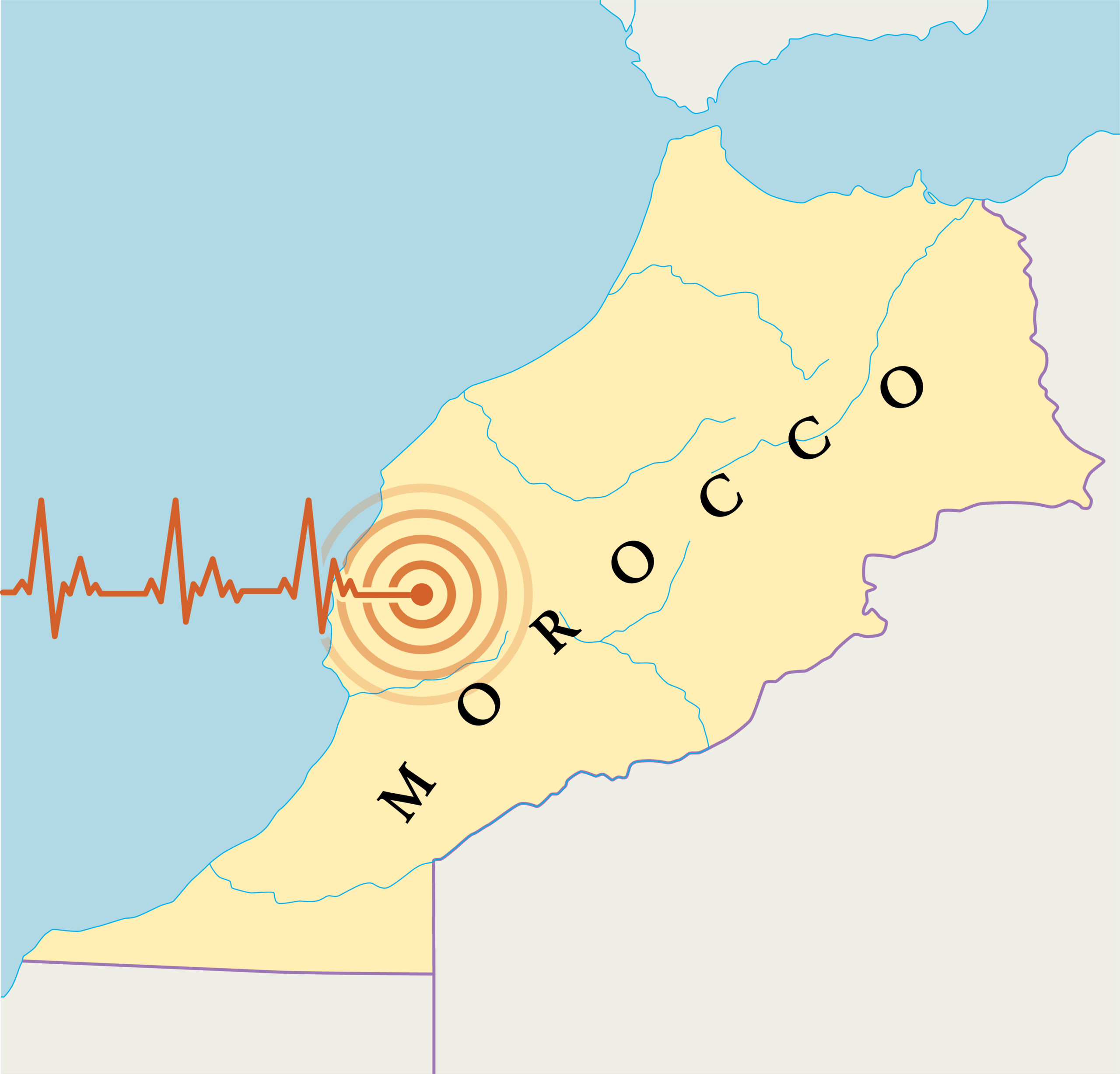 Morocco Earthquake Map Image 
