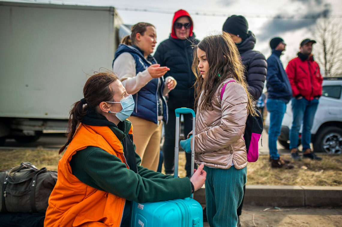 Movement of Ukrainians on the border with Romania called Vama Siret.