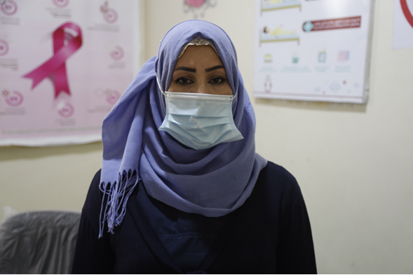 Photo of Baraa, a legal midwife with the International Rescue Committee