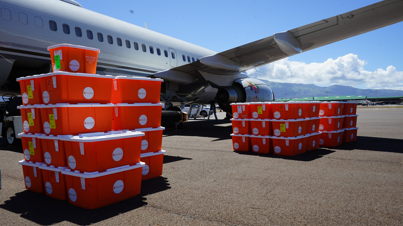 Direct Relief medical aid arrives on Maui following the devastating wildfires on August 8, 2023.